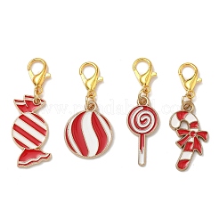 4 шт. 4 стиля подвески из сплава и эмали на рождественскую тематику HJEW-JM04056
