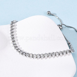 Браслеты-цепочки из нержавеющей стали 304 с прозрачными кубическими цирконами BJEW-G754-03P-04