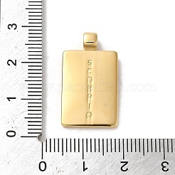 304ステンレスペンダント  星座のある長方形  14KGP本金メッキ  蠍座  25x14x2mm  穴：2mm&nbsp;X-STAS-L022-306G-12