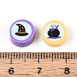 Печатные бусины из полимерной глины ручной работы&nbsp;CLAY-T022-12D