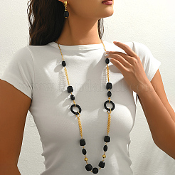 Комплекты из пластиковых прямоугольных серег и ожерелий из сплава для женщин&nbsp;KE4037