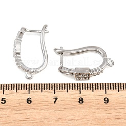Reperti per orecchini a cerchio in zircone chiaro con micro pavé di ottone&nbsp;KK-K340-35P