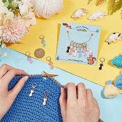 Кулон из сплава кошачьей эмали с замком маркеры петель HJEW-AB00103