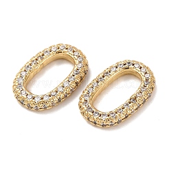 Латунные микропаве прозрачные кубические цирконии овальные соединительные кольца KK-K408-65G-01