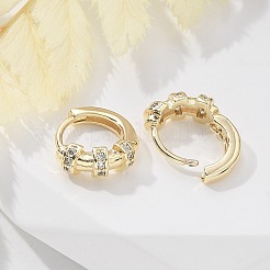 真鍮クリアキュービックジルコニアフープピアス  リング  18KGP本金メッキ  12.5x4.5mm&nbsp;EJEW-Q014-25G