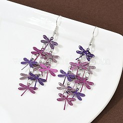 Pendientes colgantes de libélula de acero inoxidable 430&nbsp;EJEW-A137-04P-05