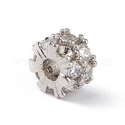 Placcatura a cremagliera in ottone micro pavé di perle di zirconi trasparenti&nbsp;KK-C019-30P
