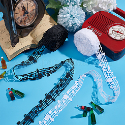 20 ярд 2-цветной полиэстеровой ажурной кружевной ленты для тиснения SRIB-PH0001-24