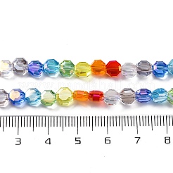 Нити стеклянных бусин с гальваническим покрытием и градиентным цветом&nbsp;LAMP-M023-02