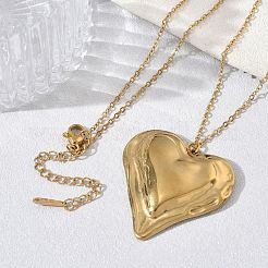Colliers pendentifs texturés en acier inoxydable 304 pour la Saint-Valentin&nbsp;SA-CBA5A8D-06G
