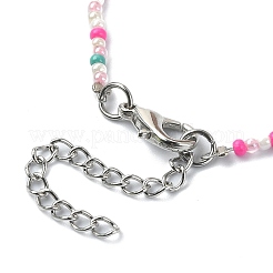 Колье лэмпворк сглаза и стеклянного бисера NJEW-JN04376