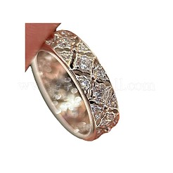 Кольца для пальцев с узором в виде ромба 925 пробы из стерлингового серебра с кристаллами и стразами FS-WG922B2-02