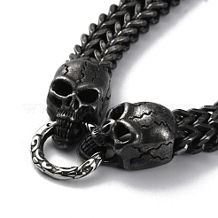 Ионное покрытие(ip) 304 нержавеющая сталь пшеничные цепочки ожерелья NJEW-P288-09AS