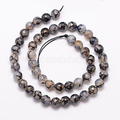 Природных вены драконов агат нитей бисера&nbsp;X-G-K166-07F-8mm-04
