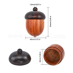 Boîte à glands en bois peinte à la bombe bijoux gros pendentifs&nbsp;WOOD-WH0124-13