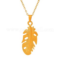 Collane con ciondolo a forma di foglia in acciaio inossidabile 304 per donna&nbsp;DL2370-1