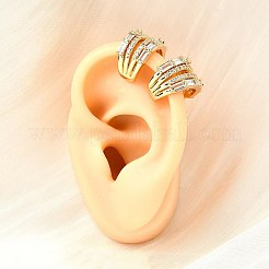 Латунные серьги-манжеты из прозрачного кубического циркония&nbsp;EJEW-F370-14G