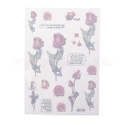 Водостойкие самоклеящиеся наклейки горячего тиснения с цветочным узором&nbsp;DIY-I063-08