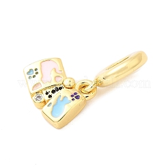 Латунь микропаве прозрачный кубический цирконий европейские подвески с подвесками KK-F904-17G