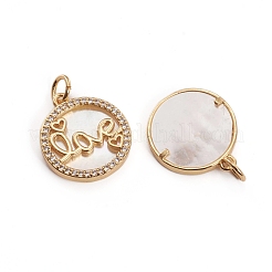 Латунные микропаве прозрачные подвески с фианитом ZIRC-L091-014G