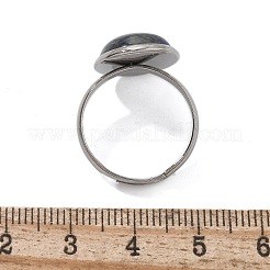 Bagues demi-rondes en sodalite naturelle&nbsp;RJEW-M062-01P-09