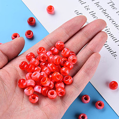 アクリルヨーロピアンビーズ  天然石風  大穴ビーズ  ロンデル  ミックスカラー  11x8mm  穴：5mm  約650個/500g&nbsp;MACR-S375-002B-M