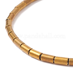 Bracciale elastico con perline a colonna di vetro da donna&nbsp;BJEW-JB08625-01