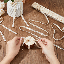 20 ярд хлопковой цветочной кружевной ленты для отделки OCOR-WH0097-45