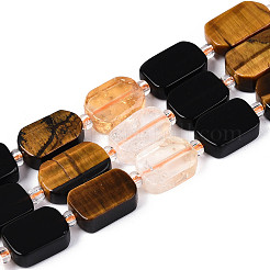 Нити из бусин из натурального обсидиана&nbsp;G-N358-02A-05