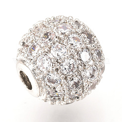 Perline zirconi micro pave  in ottone&nbsp;X-ZIRC-Q013-8mm-142P