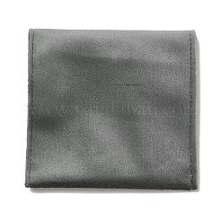 ベルベットのジュエリーポーチ  スナップボタン付きジュエリーギフトバッグ  リング、ネックレス、イヤリング、ブレスレットの保管用  正方形  グレー  10x9.7x0.2cm&nbsp;ABAG-K001-01C-03