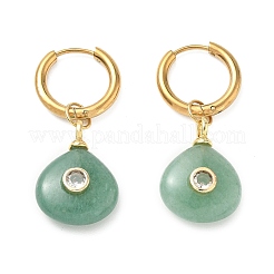 Pendientes colgantes de acero inoxidable con piedras preciosas mixtas naturales y sintéticas.&nbsp;EJEW-JE07521