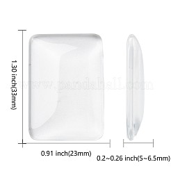 Прозрачные стеклянные кабошоны прямоугольник&nbsp;X-GGLA-R025-33x23