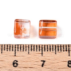 Perles de verre transparentes de peinture de cuisson&nbsp;DGLA-N005-01A-08