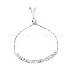 Bracelets réglables en laiton avec zircone cubique et chaîne de boîte&nbsp;BJEW-A132-21