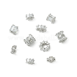 10 Stück 5 Stile Messing Micro Pave Zirkonia Perlen&nbsp;KK-CJ0004-20