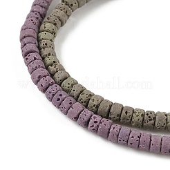 Нити бусин из искусственного камня лавы ручной работы PORC-P032-02M