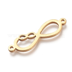 304ステンレススチールリンク  無限と無限  ゴールドカラー  8x27x1.5mm  穴：1.2mm&nbsp;STAS-L250-012G
