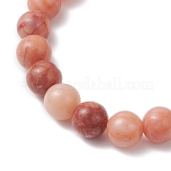 Braccialetti elastici con perline di avventurina rosa naturale per donna&nbsp;BJEW-JB12625-01