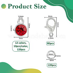 Наборы для самостоятельного изготовления плоских круглых подвесок из сплава со стразами&nbsp;DIY-FH0008-95