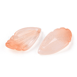 Запекание расписных прозрачных стеклянных бусин-лепестков&nbsp;DGLA-N004-17