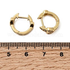 Маленькие массивные серьги-кольца с сердцем из прозрачного кубического циркония для женщин EJEW-SZ0002-41