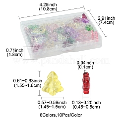 60шт 6 цвета прозрачные стеклянные бусины EGLA-FS0001-44