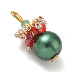 Кулоны из стекла с жемчугом и росписью для выпечки PALLOY-MZ00911-02