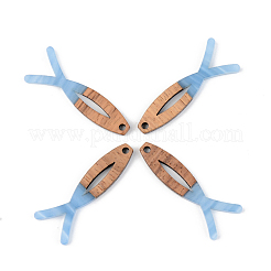 Pendentifs en résine opaque et bois de noyer&nbsp;RESI-S389-019A-C