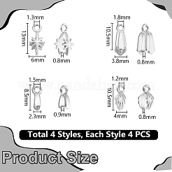 16 шт. 4 стиля из нержавеющей стали 304 с держателями для ледорубов STAS-UN0059-73P