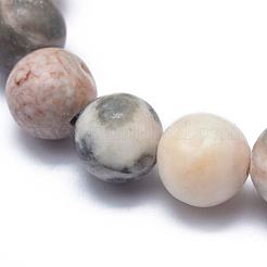 Bracelets extensibles en perles de jaspe zèbre naturelles&nbsp;BJEW-K212-A-035