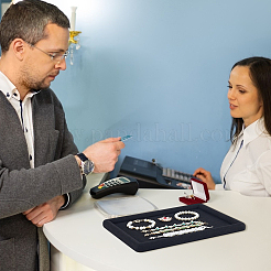 Прямоугольные деревянные подставки для демонстрации украшений&nbsp;ODIS-WH0043-178B-02