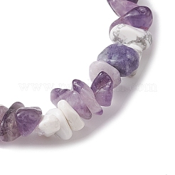 2 verstellbares Set aus geflochtenen Armbändern und Stretch-Armbändern mit natürlichen Edelsteinen&nbsp;BJEW-JB10997