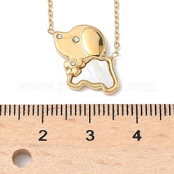 Ожерелья с подвеской в виде собаки из нержавеющей стали 304 с белой эмалью и хрустальными стразами для женщин NJEW-M101-03G